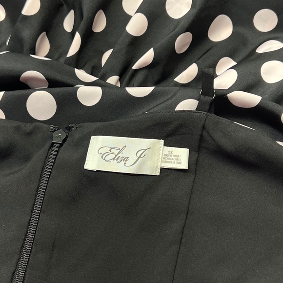 Eliza J Black and White Polka Dot High Low Dress - Picture 9 of 12
